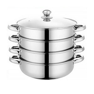 4 /5 Tier Stainless Steel Steamer Meat Vegetable Cooking Steam Pot Kitchen Tool