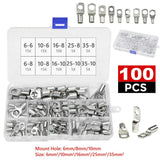 100X/170X/220X Tinned Battery Copper Cable Lugs Crimp Terminals Set