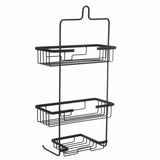 3 Tier Bathroom Shower Caddy Black Aluminum Hanging Rack Shampoo Storage Shelf