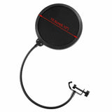 Microphone Suspension Boom Scissor Arm Stand with Pop Filter Shock Mount
