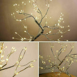 LED Night Light Tree Table Desk Lamp Gold Branch Battery USB Wedding Party Decor