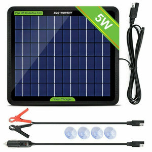 10W 5W Solar Panel Kit 12V Trickle Car Battery Charger Waterproof Boat