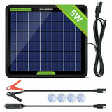 10W 5W Solar Panel Kit 12V Trickle Car Battery Charger Waterproof Boat