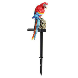 Decor Lamp Solar Torch Led Parrot Light Waterproof Garden Yard Lantern Bird Path