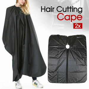 2x Black Hair Cutting Cape Pro Salon Barber Hairdressing Gown Haircut Apron