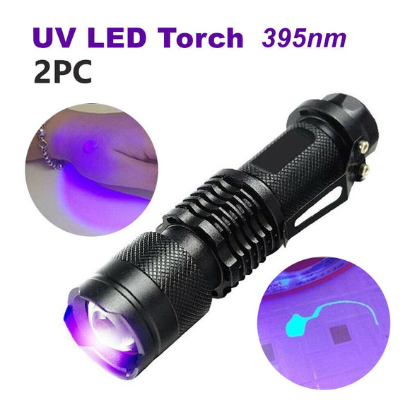 UV Ultra Violet LED Flashlight Blacklight Light 395 nM Inspection Lamp Torch