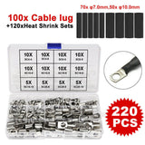 100X/170X/220X Tinned Battery Copper Cable Lugs Crimp Terminals Set