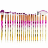 Diamond Unicorn 20PCS Eyeshadow Eyebrow Blending Brush Set Eye Make-up Brushes