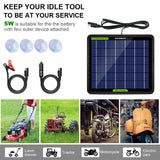10W 5W Solar Panel Kit 12V Trickle Car Battery Charger Waterproof Boat