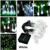 Solar Fairy String Lights 20-50 LED Raindrop Garden Christmas Tree Outdoor Lamp