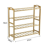 Multiple Layers Natural Bamboo Organizer Shoe Rack Storage Household Shelf Stand