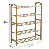 Multiple Layers Natural Bamboo Organizer Shoe Rack Storage Household Shelf Stand