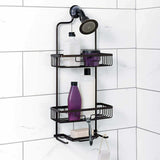 3 Tier Bathroom Shower Caddy Black Aluminum Hanging Rack Shampoo Storage Shelf