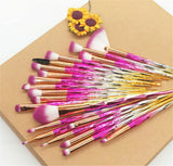 Diamond Unicorn 20PCS Eyeshadow Eyebrow Blending Brush Set Eye Make-up Brushes