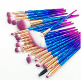 Diamond Unicorn 20PCS Eyeshadow Eyebrow Blending Brush Set Eye Make-up Brushes