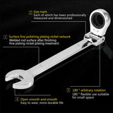 12 Pcs Metric 8-19mm Flexible Head Spanner Set Gear Ratchet Wrench Cr-V Steel