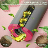 Auto Cordless Rotating Hair Curler Hair Waver Curling Iron Wireless LCD Ceramic