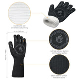 2x Heat Proof Resistant Oven BBQ Gloves 35cm Kitchen Cooking Silicone Mitt