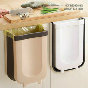 Hanging Folding Waste Bin Kitchen Garbage Can Cabinet Rubbish Container Box Home