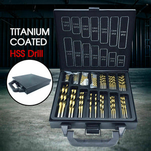 99Pcs Metric Titanium Drill Coated Drill Bit Set Metal Bit Set In Metal Case