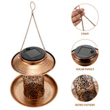 Solar Powered Bird Feeder Light Hanging Outdoor Solar Lamp Solar Garden Light