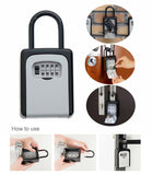 4-Digit Combination Lock Key Safe Storage Box Padlock Security Home Outdoor