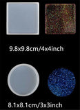 2pcs Coaster Cup Mat Mold Round Square Silicone Mould DIY Epoxy Resin Casting