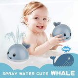 Whale Automatic Water Spray Bath Toy With LED Lights Baby Bathroom Toy Kids