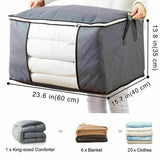 Large Clothes Quilt Blanket Storage Bag Fabric Home Organizer Zipper Box Bags