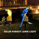 Decor Lamp Solar Torch Led Parrot Light Waterproof Garden Yard Lantern Bird Path