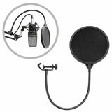 Microphone Suspension Boom Scissor Arm Stand with Pop Filter Shock Mount