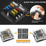 23PC 6 Way Blade Fuse Box Block Holder LED Indicator Light 12V/32V Car Marine