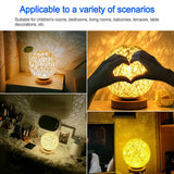 15/20cm Wooden Rattan LED Table Desk Bedside Night Light Lamp Home Room Decor
