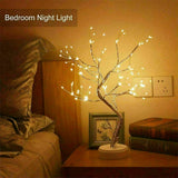 LED Night Light Tree Table Desk Lamp Gold Branch Battery USB Wedding Party Decor
