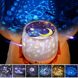 LED Rotating Projector Starry Night Light Star Sky Lights Baby Kids Bedside Lamp