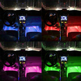 4X 12V 9LED RGB Car Interior LED Strip Lights Wireless Remote Control Music