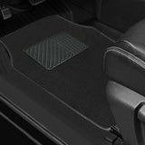 4 Pcs Carpet Car Floor Mats Front Rear Charcoal Black Universal Fit Textile