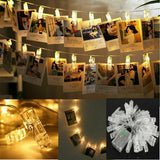 30/50 LED Hanging Picture Photo Peg Clip Fairy String Lights Wedding Party Decor