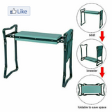 GARDEN KNEELER PADDED PAD SEAT STOOL 2 in1 GARDENING WORK 6 TOOLS + 2 POUCHES