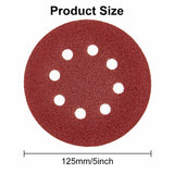 150pcs 5" Sanding Discs Sander Pads 125mm 60 80 100 120 240 Mixed Grit Orbital