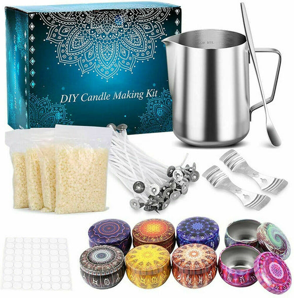 DIY Candle Making Kit Supplies Wax Melting Craft Pot Wicks Tool Set Gift 122PCS