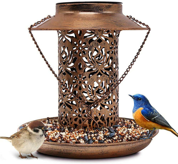 Solar Powered Bird Feeder Light Hanging Outdoor Solar Lamp Solar Garden Light