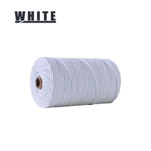 Natural Cotton Twisted Cord Craft Macrame Weaving Wire Artisan Rope 3mm 200M
