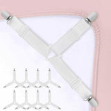 4x Fastener Clips Triangle Bed Sheet Mattress Holder Grippers Suspender Straps