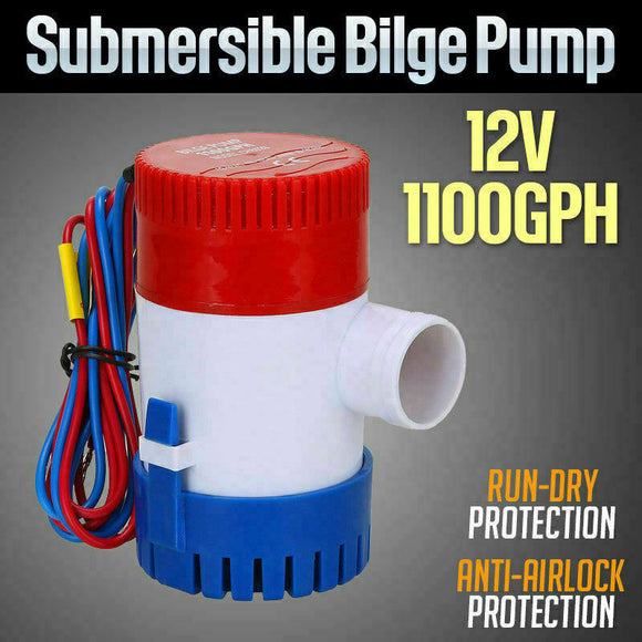 1100GPH Submersible Bilge Water Pump 12V Camp Fishing Boat Caravan Camping