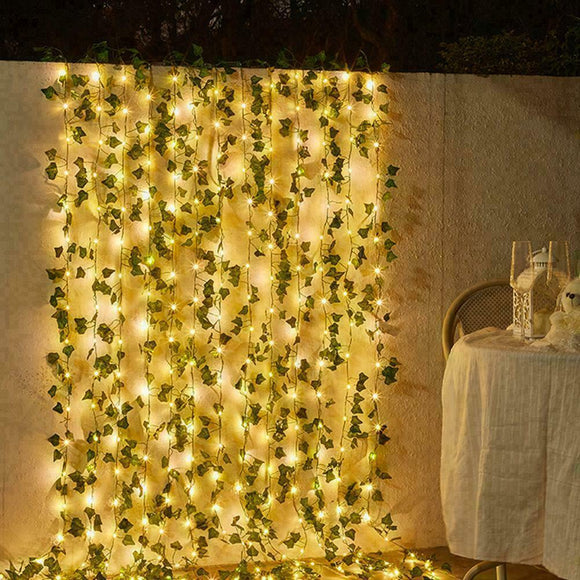 10M LED Solar Powered Ivy Fairy String Lights Garden Outdoor Wall Fence Light