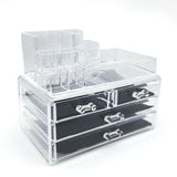 Cosmetic 4 Drawer Makeup Organizer Storage Jewellery Box Clear Acrylic