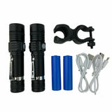 2X 60000lm LED Flashlight Torch For Bike Mount USB Rechargeable CREE T6 XM-L
