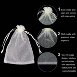 200Pcs Organza Bag Sheer Bags Jewellery Wedding Candy Packaging Gift 12cm x 9cm