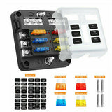 23PC 6 Way Blade Fuse Box Block Holder LED Indicator Light 12V/32V Car Marine